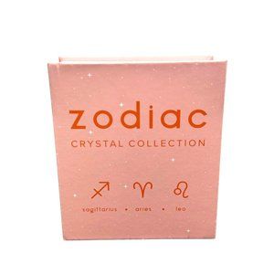 Zodiac Crystal Collection Fire Signs Sagittarius, Aries, Leo 6 Stones W/Case